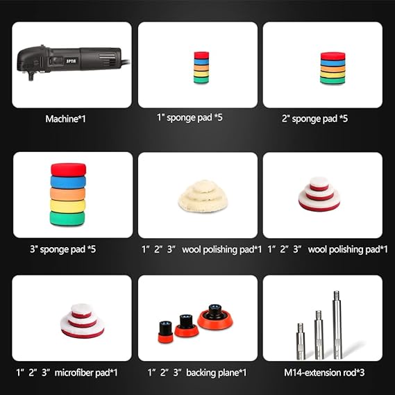 SPTA Mini pulidora rotativa 3 pulgadas Kit   con 27 piezas