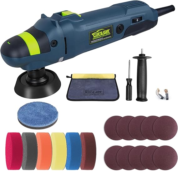 Mini-Polisher Rotativa Pulidora Polichadora  3 pulgadas de 1000-3500 rpm 6 velocidades con Kit de Pads